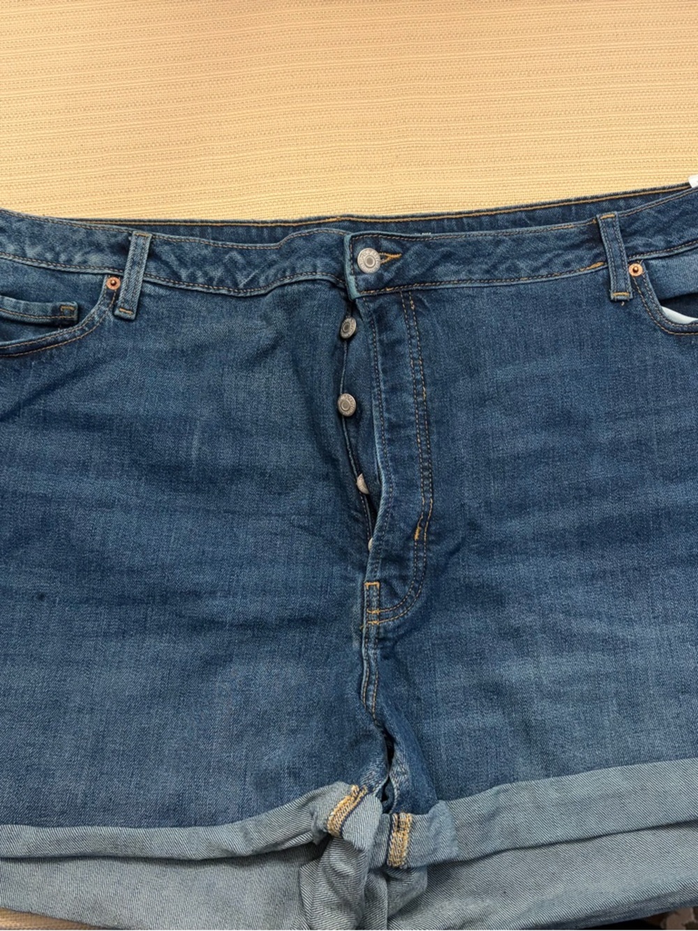 Old Navy Dark Blue Denim Shorts with Button-Fly